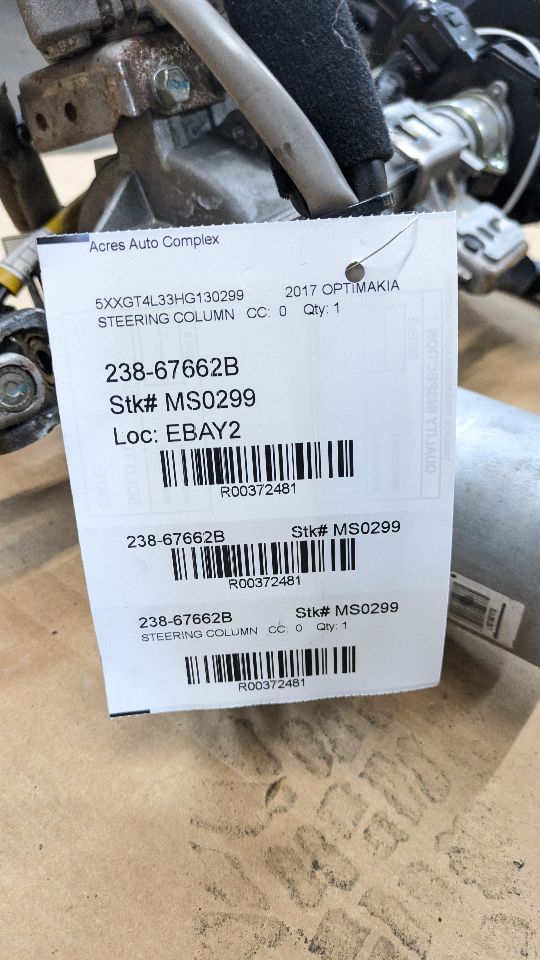 2017 KIA OPTIMA 4cyl Gasoline 2.4 STEERING COLUMN - 372481 — photo 5