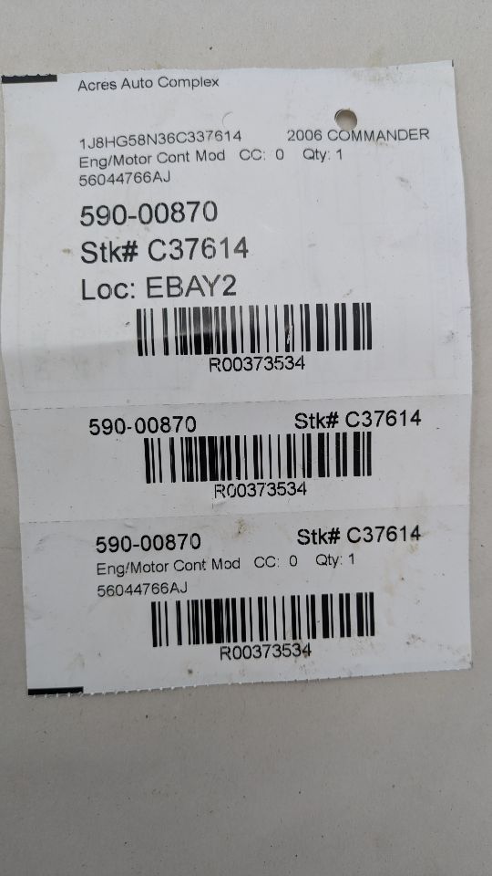 2006 JEEP COMMANDER 8cyl Gasoline 4.7 Eng/Motor Cont Mod - 373534 — photo 4