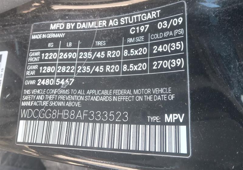 2010 MERCEDES-BENZ GLK-CLASS 6cyl Gasoline 3.5 RAD COND FAN MOTOR - 373780