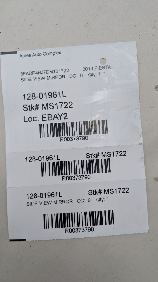 2013 FORD FIESTA 4cyl Gasoline 1.6 Left SIDE VIEW MIRROR - 373790 — photo 6