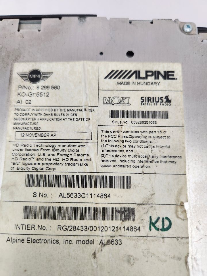 2013 MINI COOPER COUNTRYMAN 4cyl Gasoline 1.6 Radio Audio - 376448 — photo 3