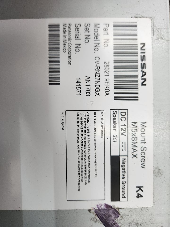 2019 NISSAN VERSA Radio Audio - 377349