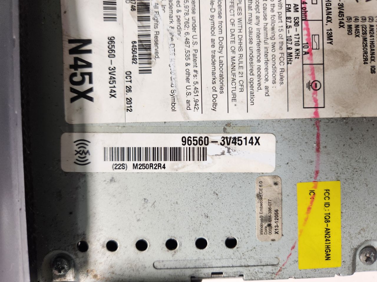 2013 HYUNDAI AZERA 6cyl Gasoline 3.3 Radio Audio - 380784 — photo 4