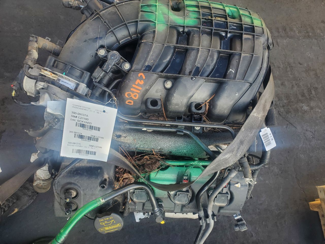 2012 FORD MUSTANG 6cyl Gasoline 3.7 ENGINE ASSEMBLY - 381627 — photo 5