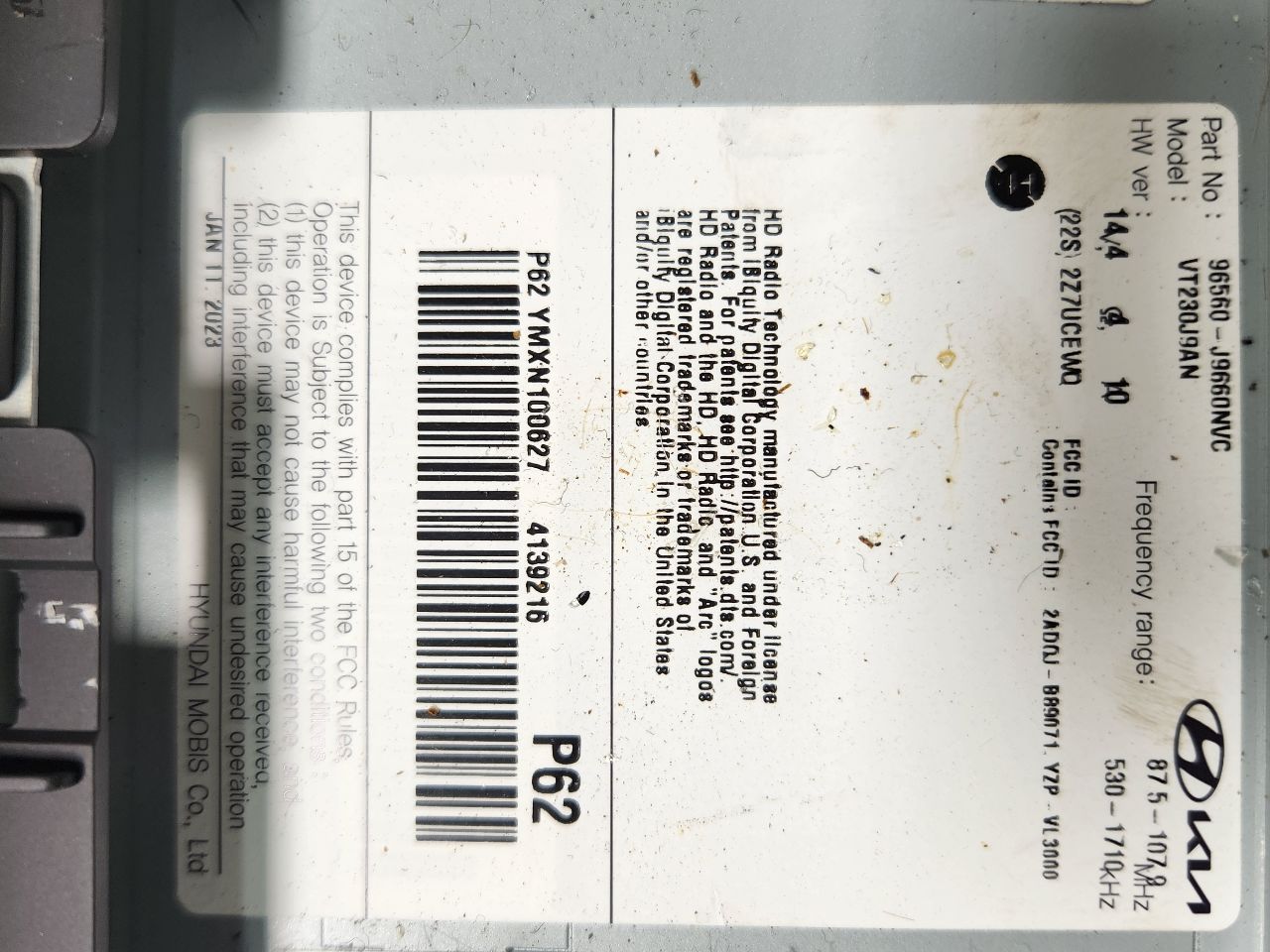 2023 HYUNDAI KONA 2.0L 4cyl Gasoline Radio Audio - 387159 — photo 5