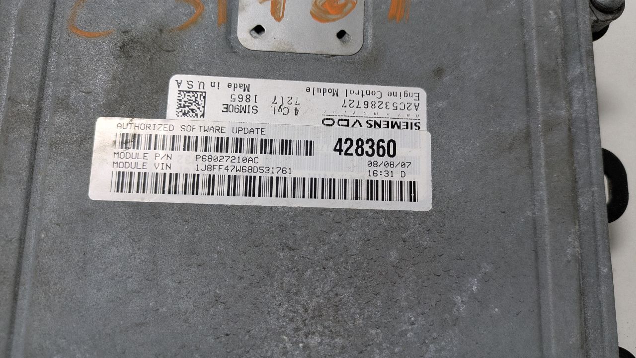 2008 JEEP COMPASS 4cyl Gasoline 2.4 Eng/Motor Cont Mod - 388031 — photo 4
