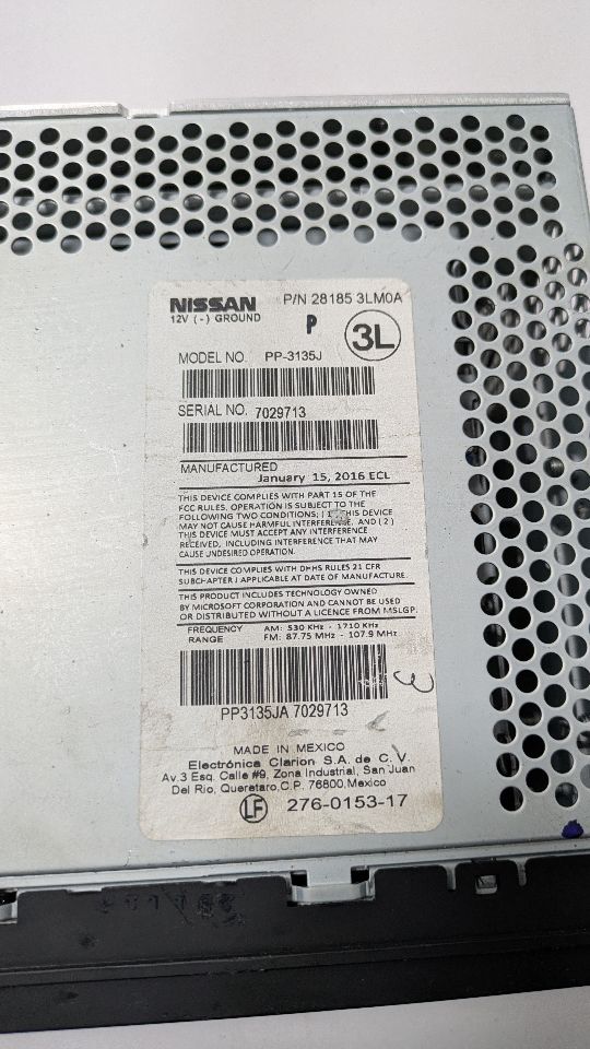 2016 NISSAN NV200 2.0L 4cyl Gasoline VVT Radio Audio - 389463 — photo 3