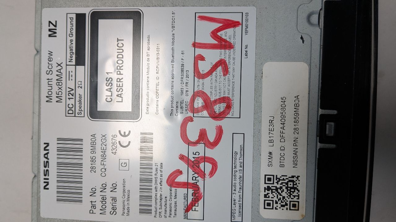 2015 NISSAN SENTRA 4cyl Gasoline 1.8 Radio Audio - 390470 — photo 4