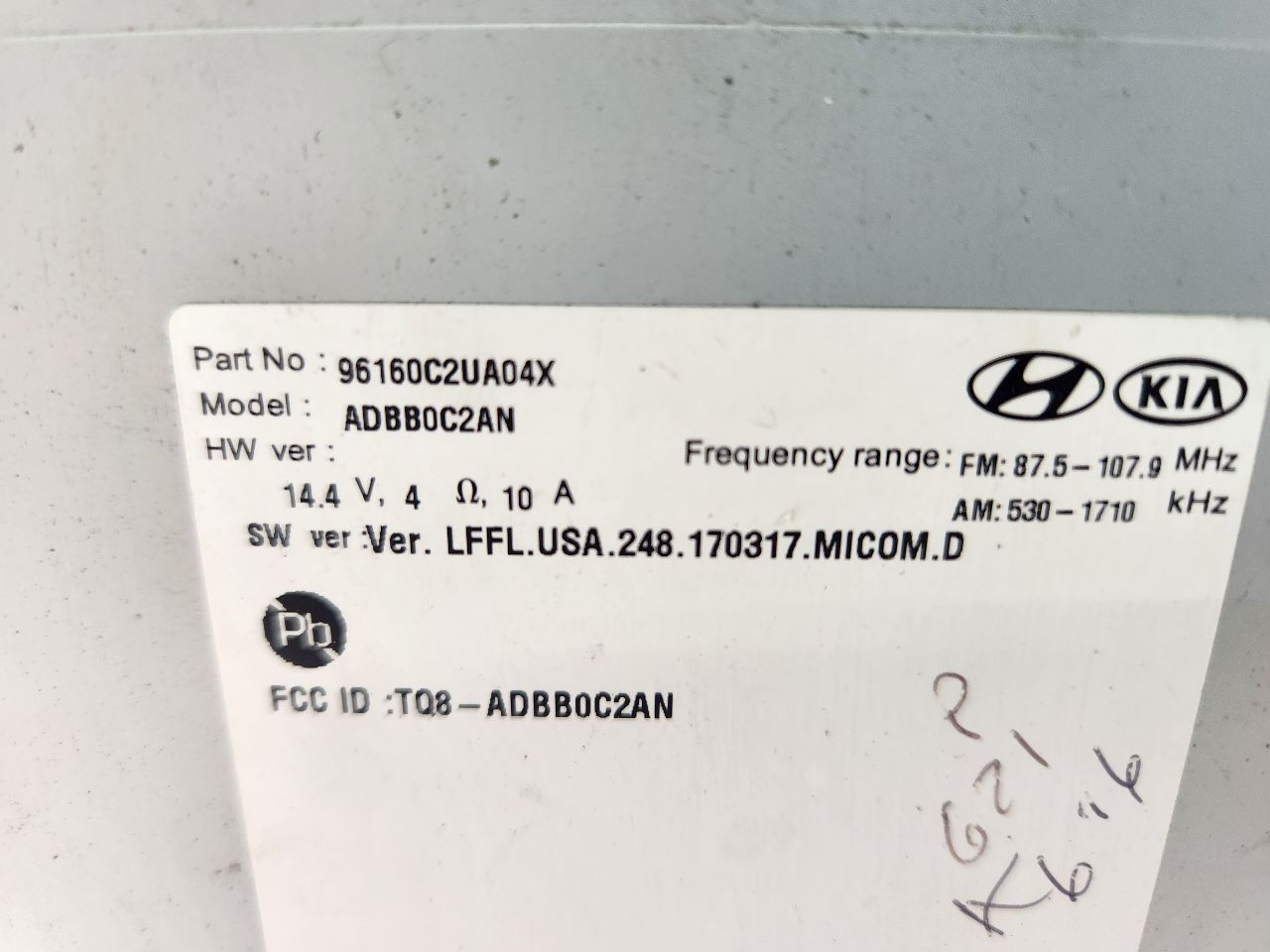 2018 HYUNDAI SONATA 2.4L 4cyl Gasoline VVT Radio Audio - 391880 — photo 4