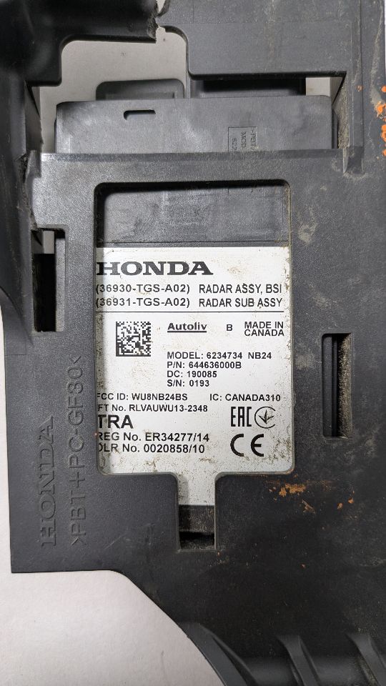 2019 HONDA PASSPORT 3.5L 6cyl Gasoline VVT Right Camera Projector - 393433 — photo 3