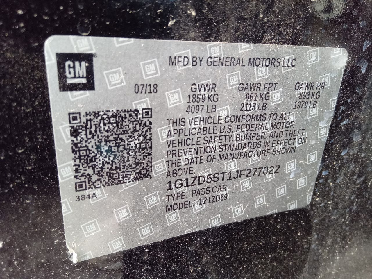 2018 CHEVROLET MALIBU 1.5L 4cyl Turbo Gasoline ENGINE ASSEMBLY - 393829 — photo 7