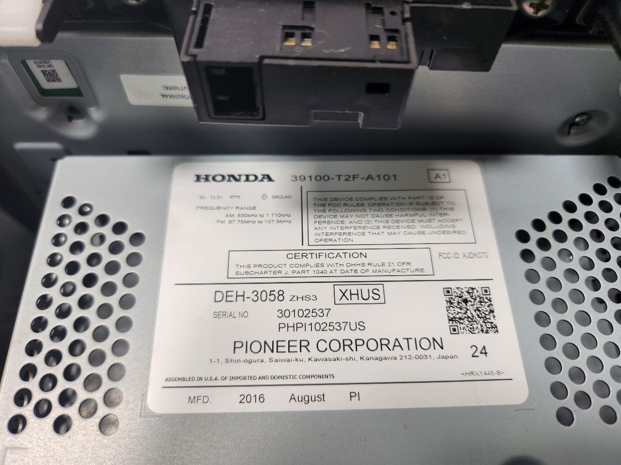 2017 HONDA ACCORD Radio Audio - 394855 — photo 6