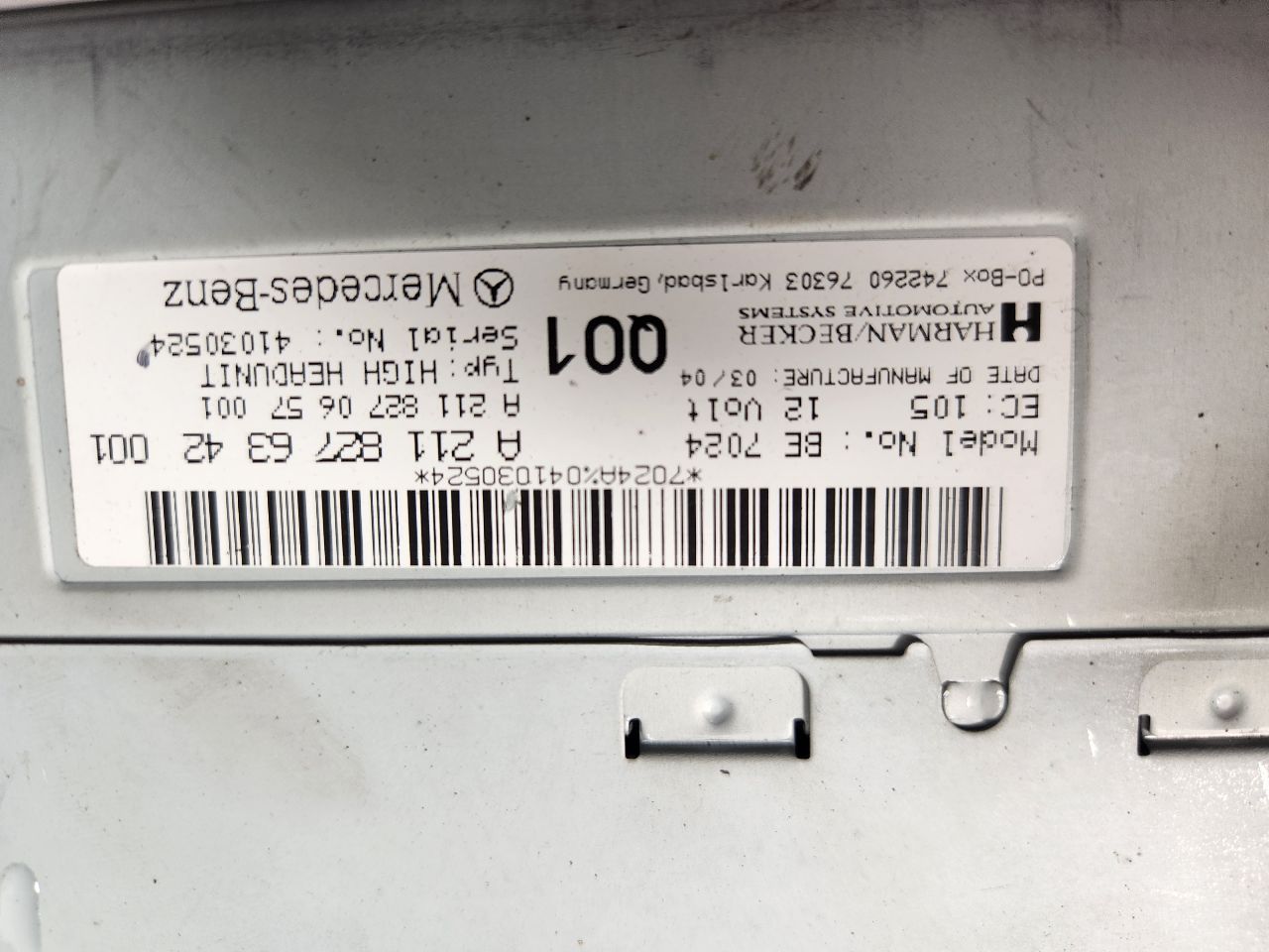 2004 MERCEDES-BENZ E-CLASS Radio Audio - 395611 — photo 6