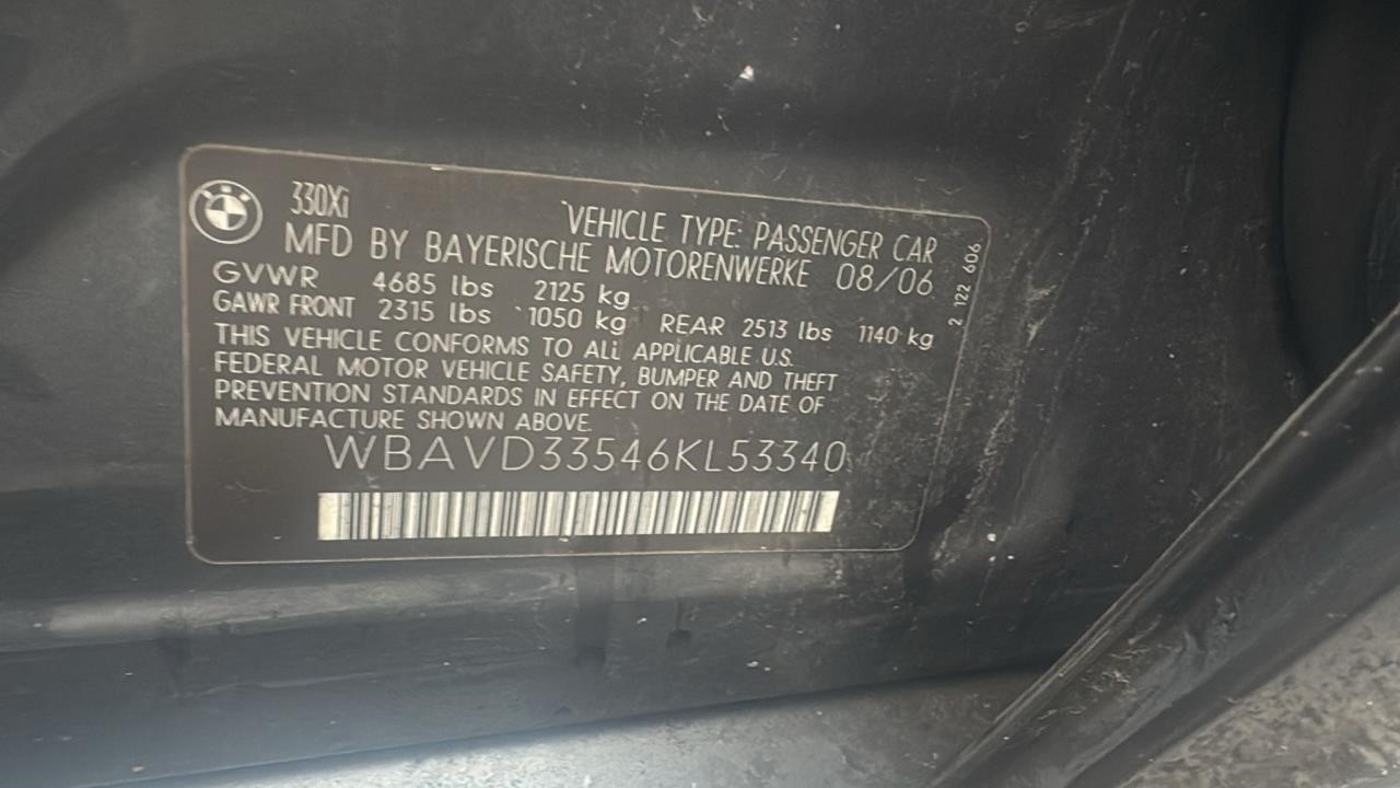 2006 BMW 330i 6cyl Gasoline 3.0 TRANSFER CASE ASSY - 397067