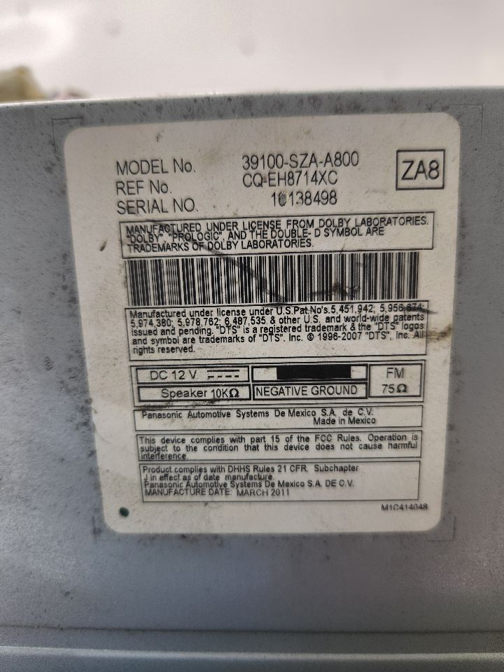 2011 HONDA PILOT 6cyl Gasoline 3.5 Radio Audio - 397407 — photo 5