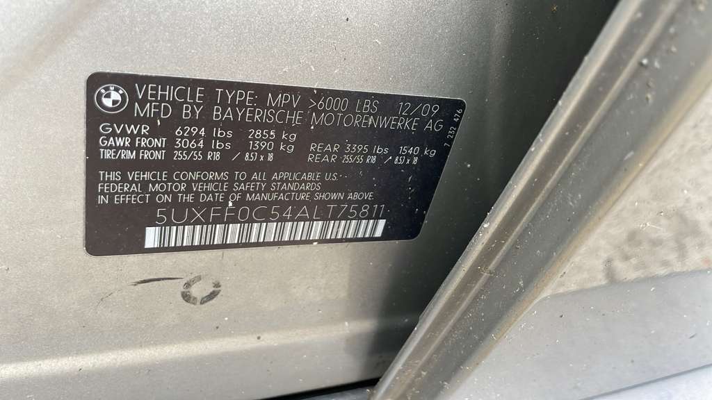2010 BMW X5 6cyl Diesel 3.0 FRAME - 406295 — photo 1