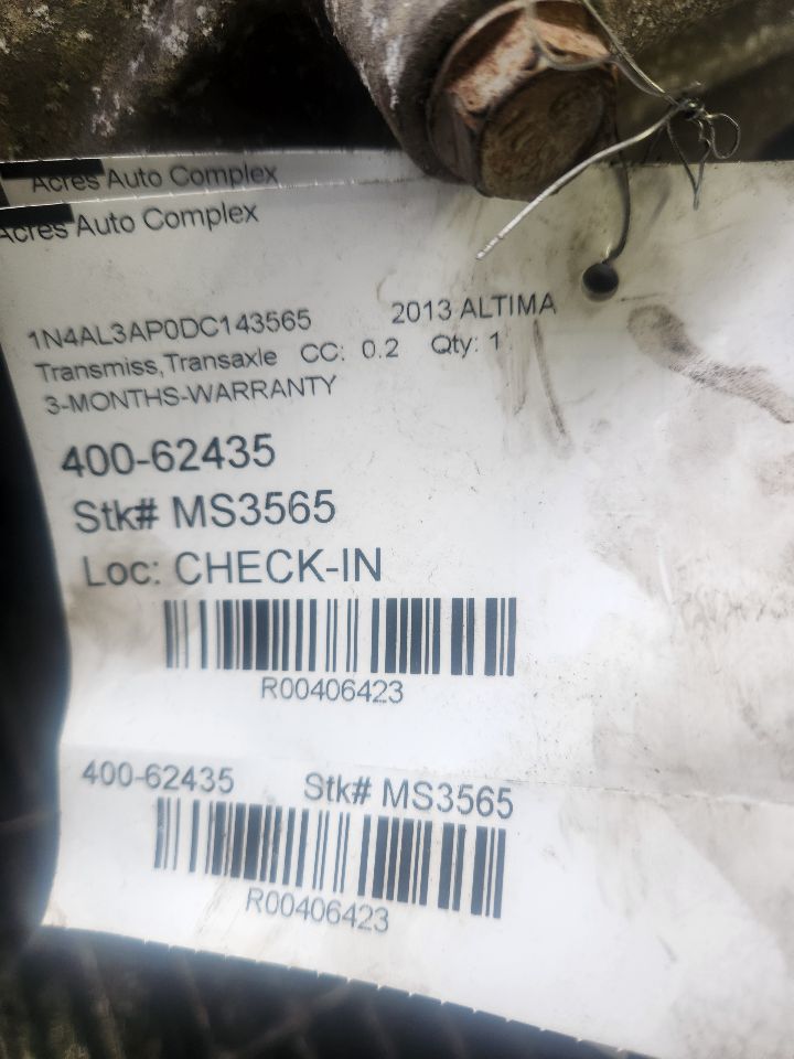 2013 NISSAN ALTIMA 4cyl Gasoline 2.5 DOHC Transmiss,Transaxle - 406423 — photo 6