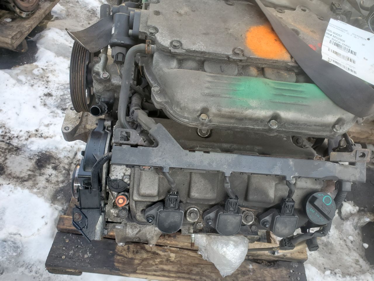 2009 HONDA RIDGELINE 6cyl Gasoline 3.5 ENGINE ASSEMBLY - 410793 — photo 6