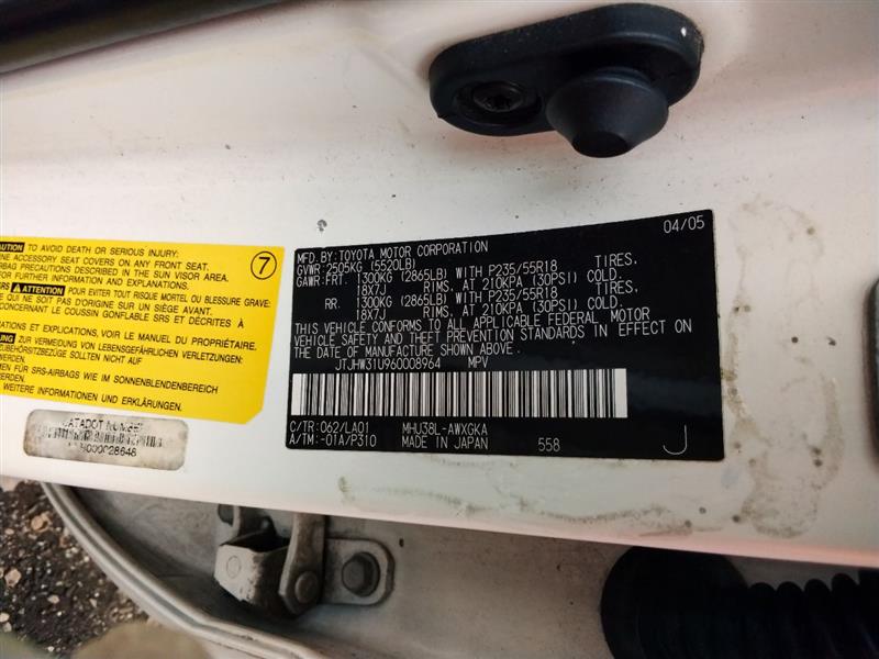 2006 LEXUS RX400H 6cyl electric 3.3 BATTERY - 411062