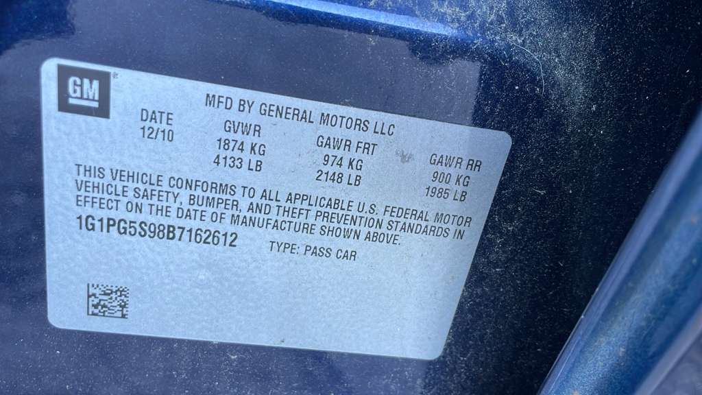 2011 CHEVROLET CRUZE 4cyl Gasoline Turbo 1.4 Turbo-Supercharger - 414806