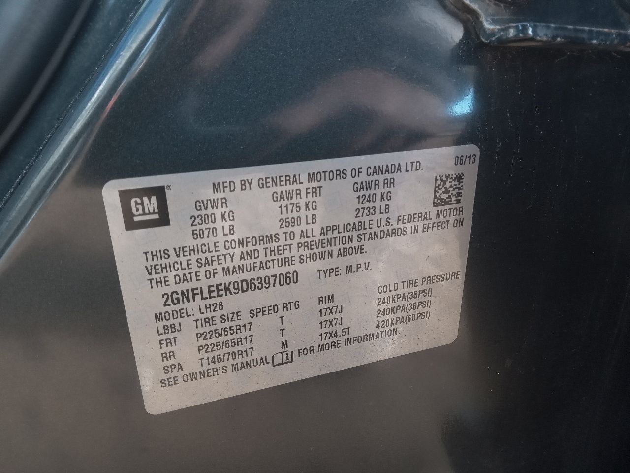 2013 CHEVROLET EQUINOX TRANSFER CASE ASSY - 415196