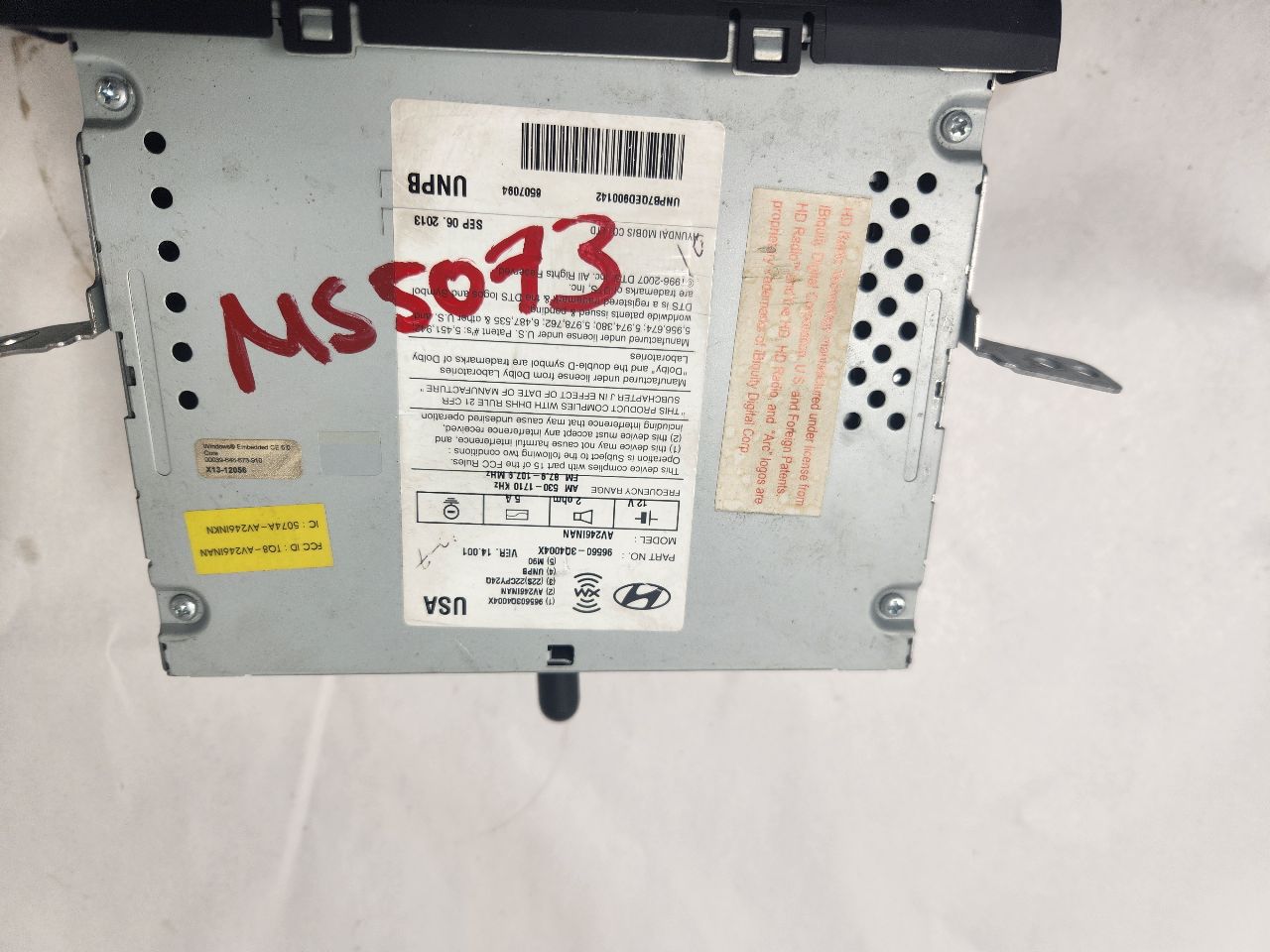 2014 HYUNDAI SONATA 4cyl Gasoline 2.4 PZEV Radio Audio - 416036 — photo 4