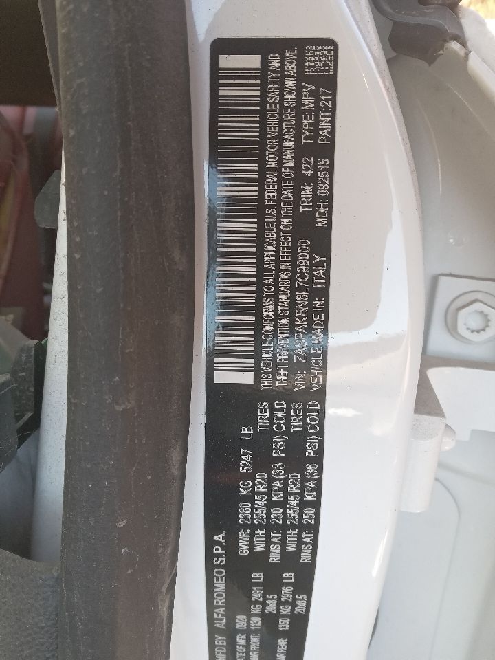 2020 ALFA-ROMEO STELVIO 2.0L 4cyl Turbo Gasoline TRANSFER CASE ASSY - 417474