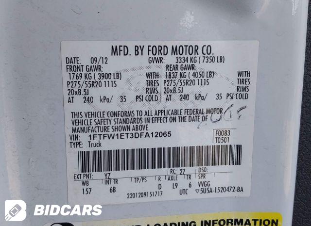 2013 FORD F150 PICKUP 6cyl Gasoline Turbo 3.5 Left Turbo-Supercharger - 417513 — photo 8