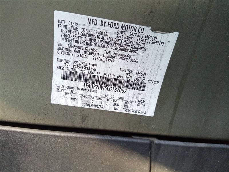 2012 FORD TAURUS 6cyl Gasoline 3.5 TRANSFER CASE ASSY - 417572