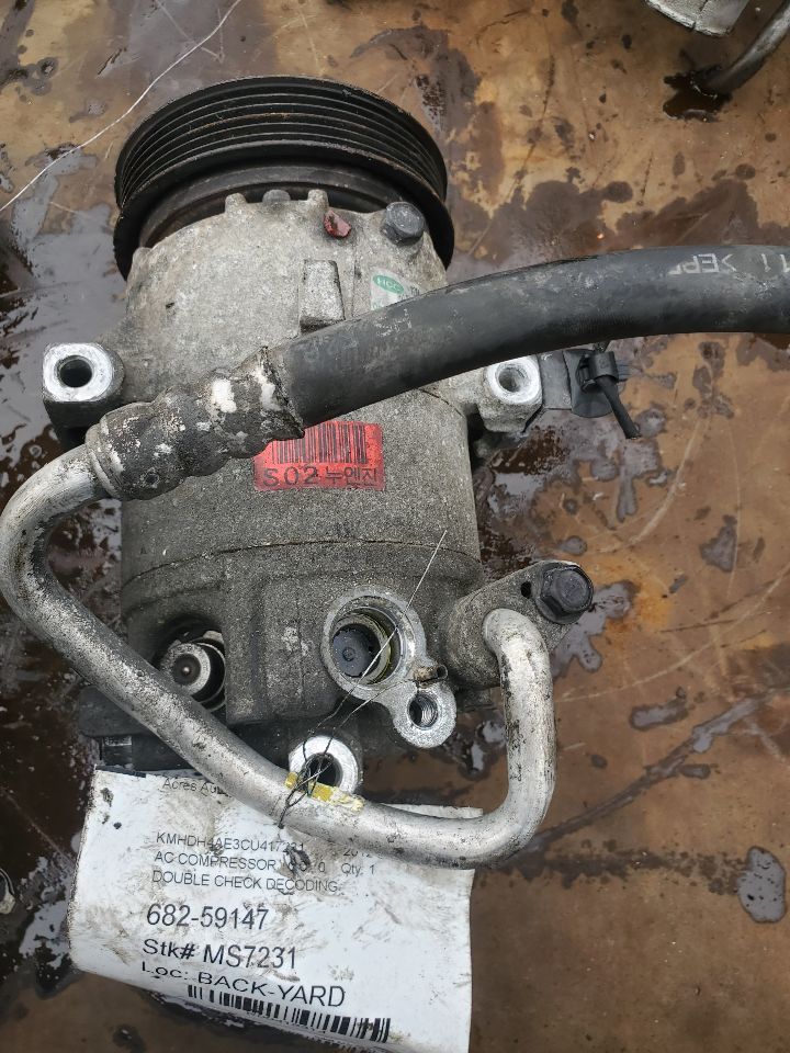 2012 HYUNDAI ELANTRA 4cyl Gasoline 1.8 PZEV AC COMPRESSOR - 418314 — photo 1