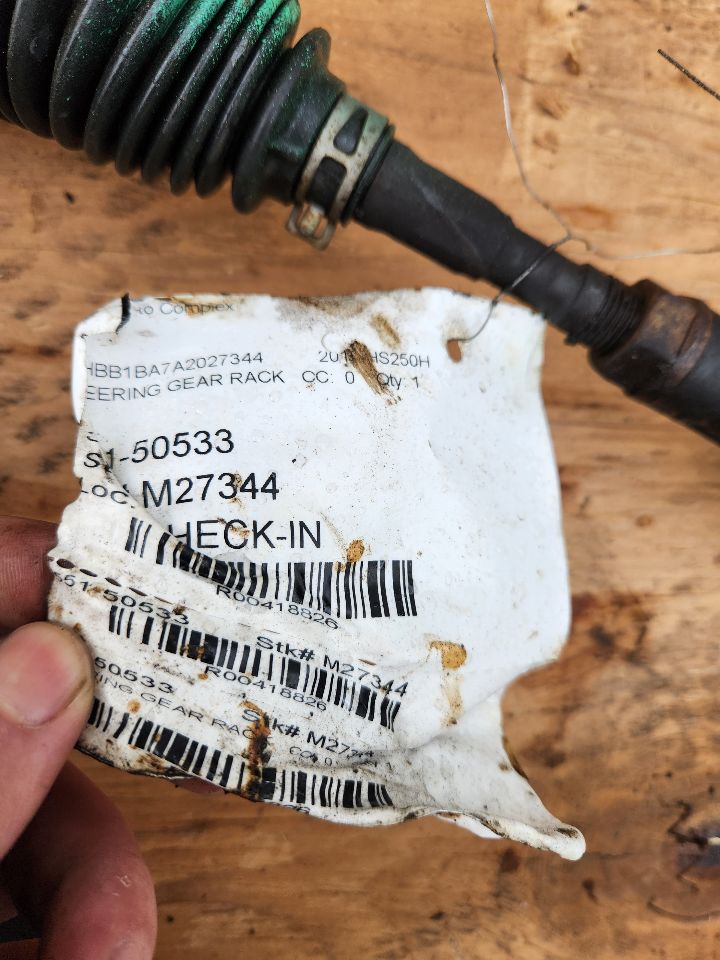 2010 LEXUS HS250H 4cyl Hybrid 2.4 STEERING GEAR RACK - 418826
