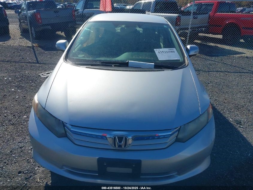 2012 HONDA CIVIC 4cyl Electric 1.5 BATTERY - 420468