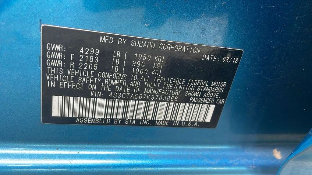 2019 SUBARU IMPREZA 2.0L 4cyl Gasoline VVT ENGINE ASSEMBLY - 423064 — photo 1