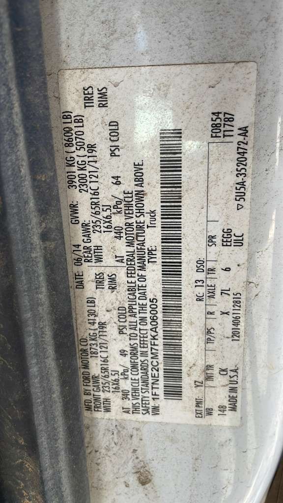 2015 FORD TRANSIT 150 3.7L 6cyl Gasoline VVT ENGINE ASSEMBLY - 426436 — photo 2