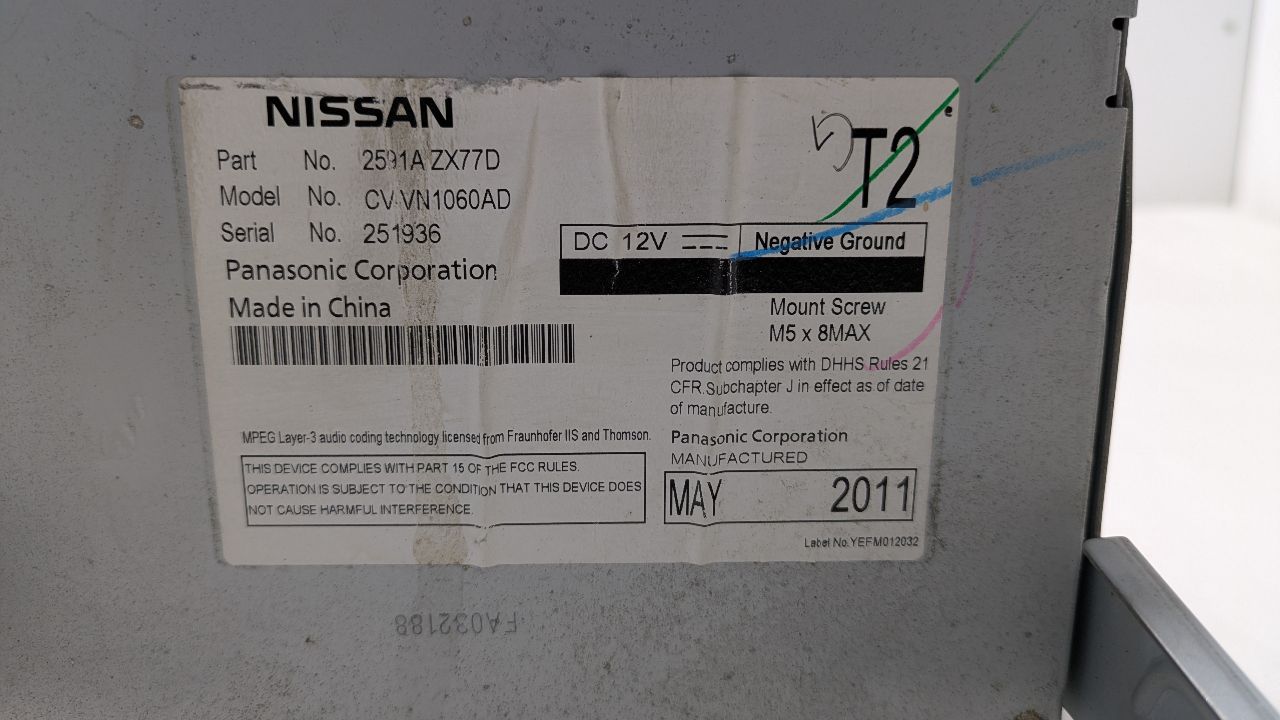 2011 NISSAN MURANO 6cyl Gasoline 3.5 Radio Audio - 431366 — photo 6