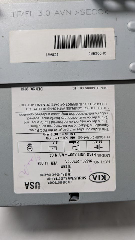 2014 KIA OPTIMA 4cyl Gasoline 2.4 Radio Audio - 431889 — photo 3