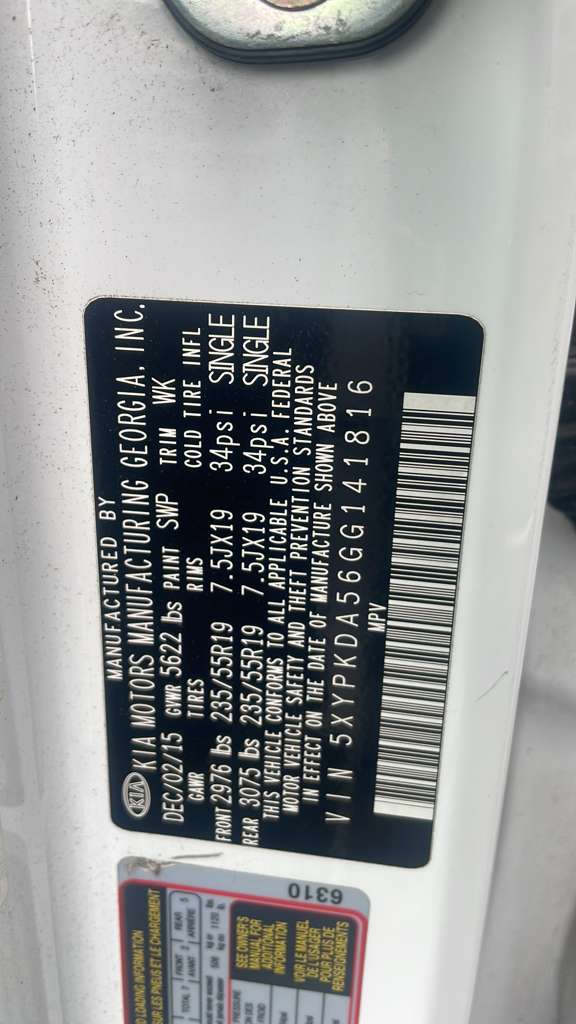 2016 KIA SORENTO AC COMPRESSOR - 444499 — photo 1