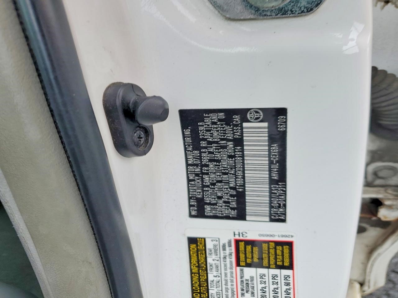 2009 TOYOTA CAMRY BATTERY - 446625 — photo 8