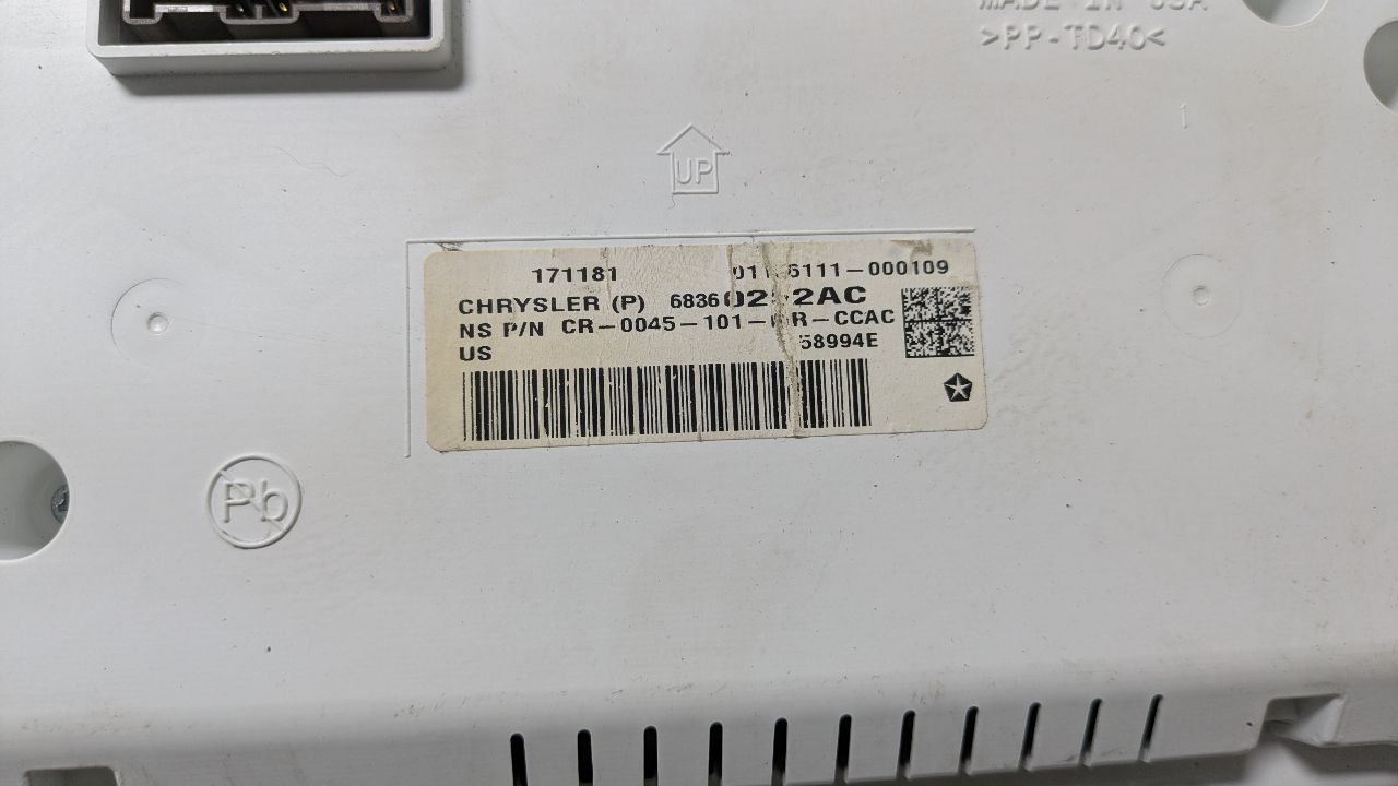 2018 CHRYSLER PACIFICA Speedo Head/Cluster - 447596 — photo 6