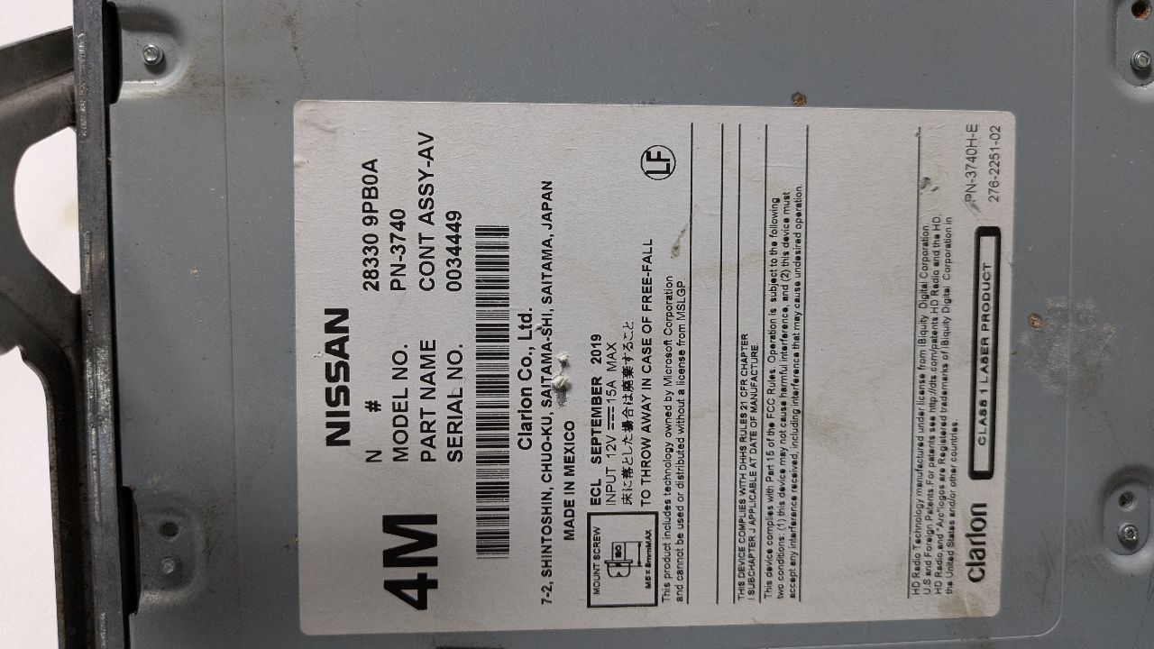 2020 NISSAN PATHFINDER Radio Audio - 452418 — photo 6