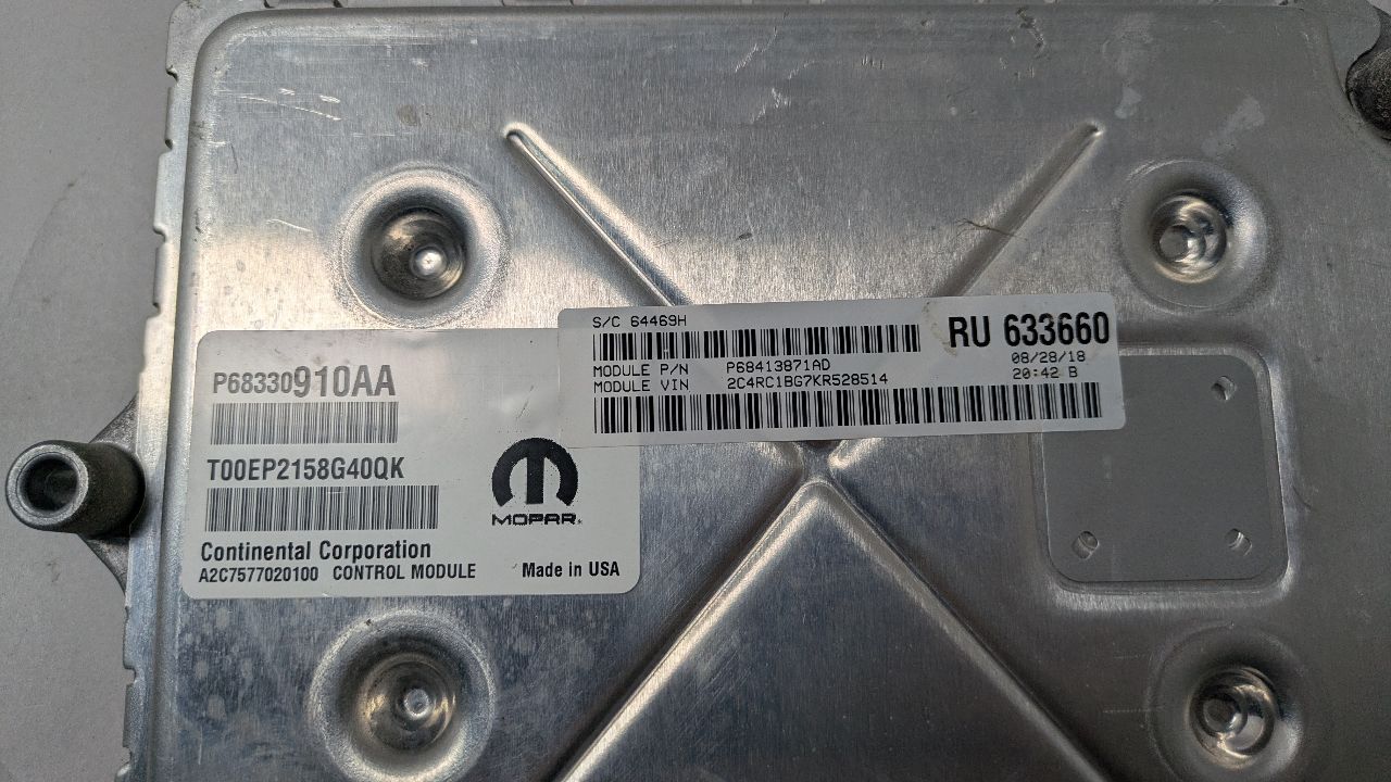 2019 CHRYSLER PACIFICA 3.6L 6cyl VVT Eng/Motor Cont Mod - 453448 — photo 3