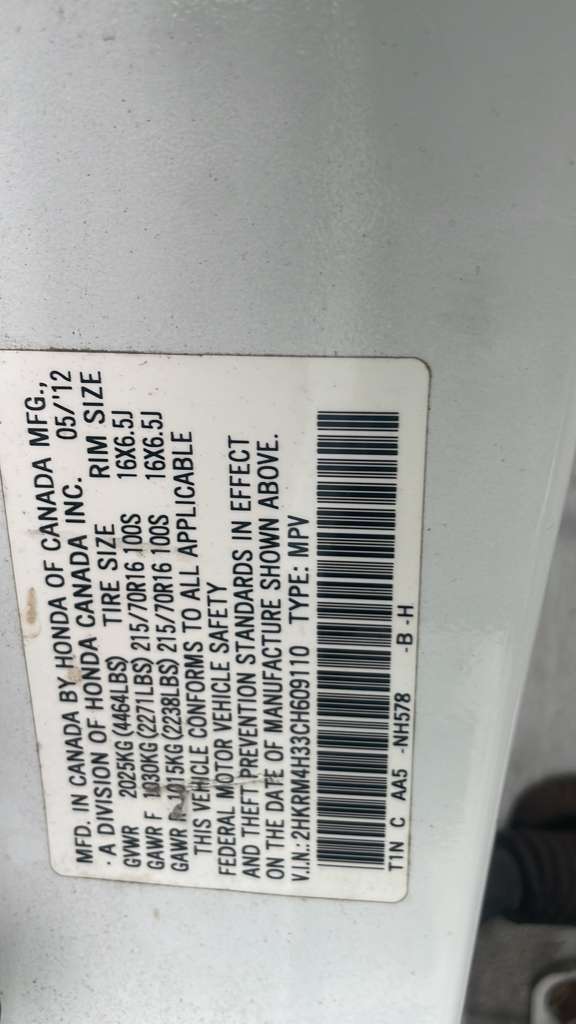 2012 HONDA CR-V POWER STRG ASSEMBLY - 464925 — photo 1