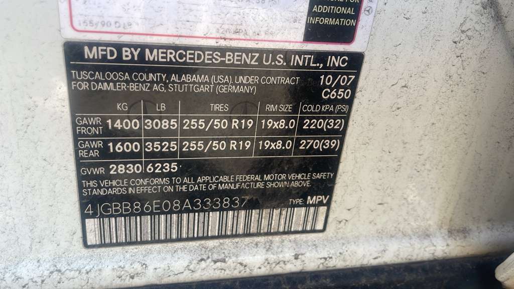 2008 MERCEDES-BENZ ML-CLASS AC COMPRESSOR - 466412