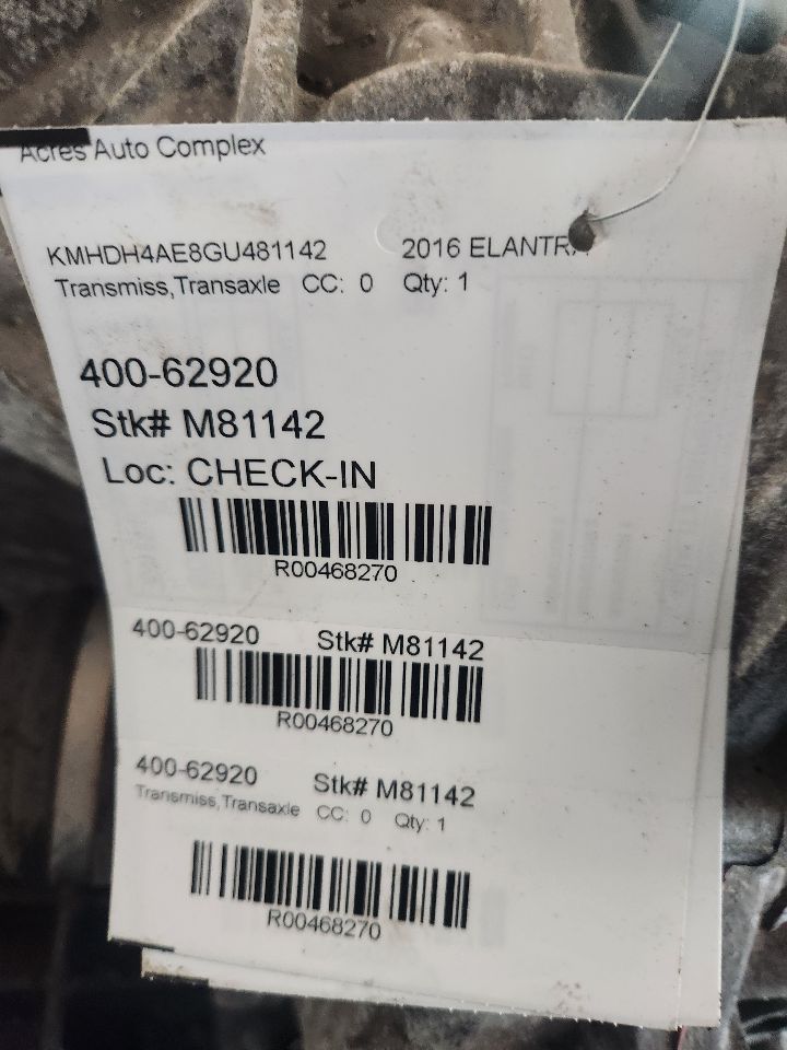 2016 HYUNDAI ELANTRA Transmiss,Transaxle - 468270 — photo 4