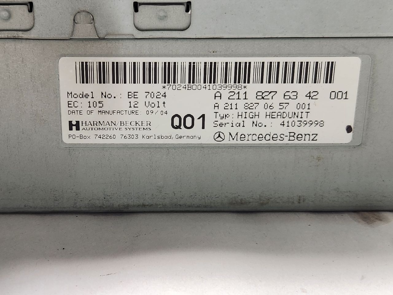 2005 MERCEDES-BENZ E-CLASS Radio Audio - 470340 — photo 5