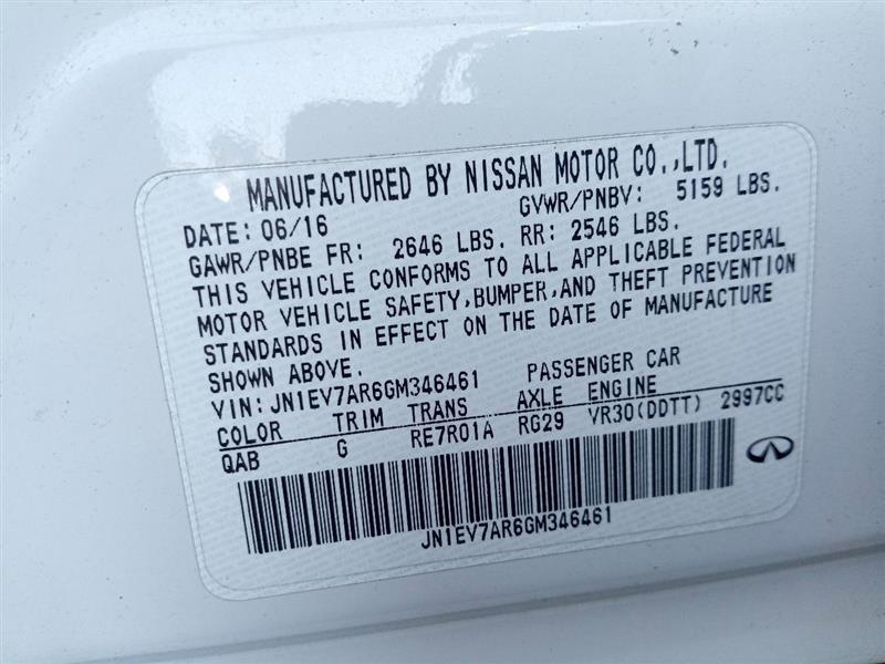2016 INFINITI Q50 6cyl Gasoline Turbo 3.0 Left Turbo-Supercharger - 471814