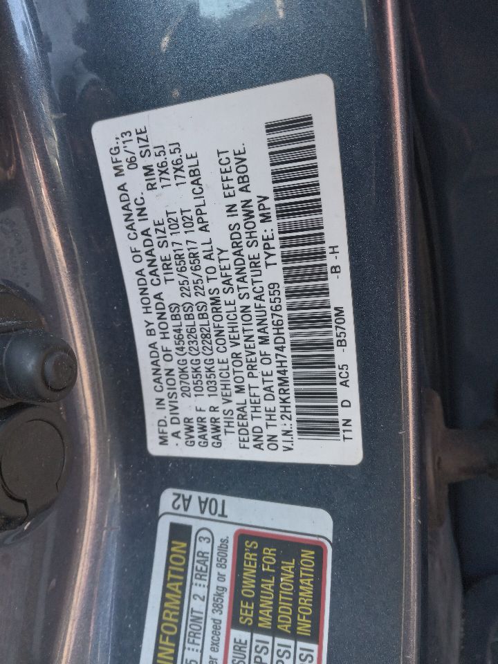 2013 HONDA CR-V 4cyl Gasoline 2.4 POWER STRG ASSEMBLY - 473738