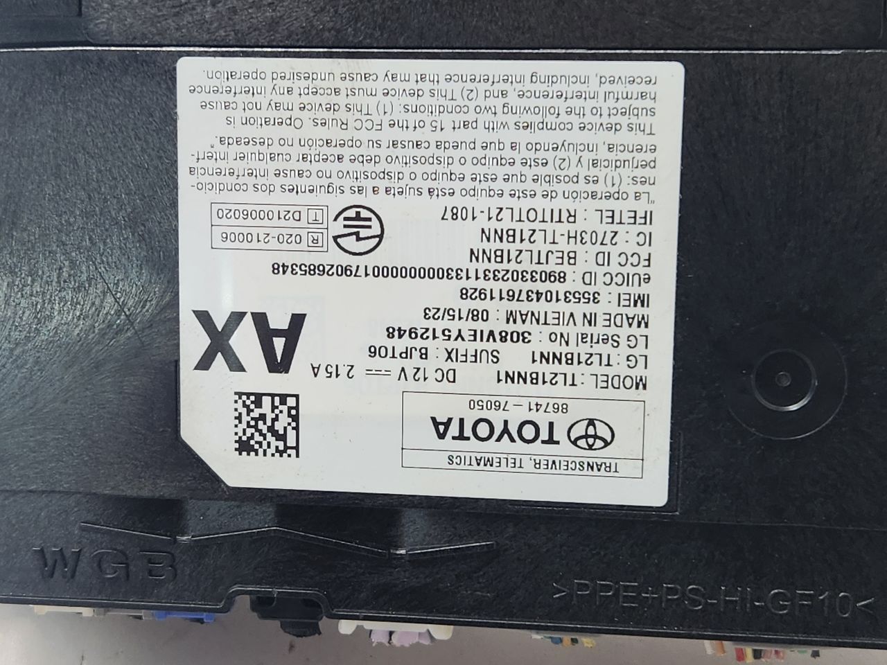 2023 TOYOTA VENZA Chassis Cont Mod - 474890 — photo 5