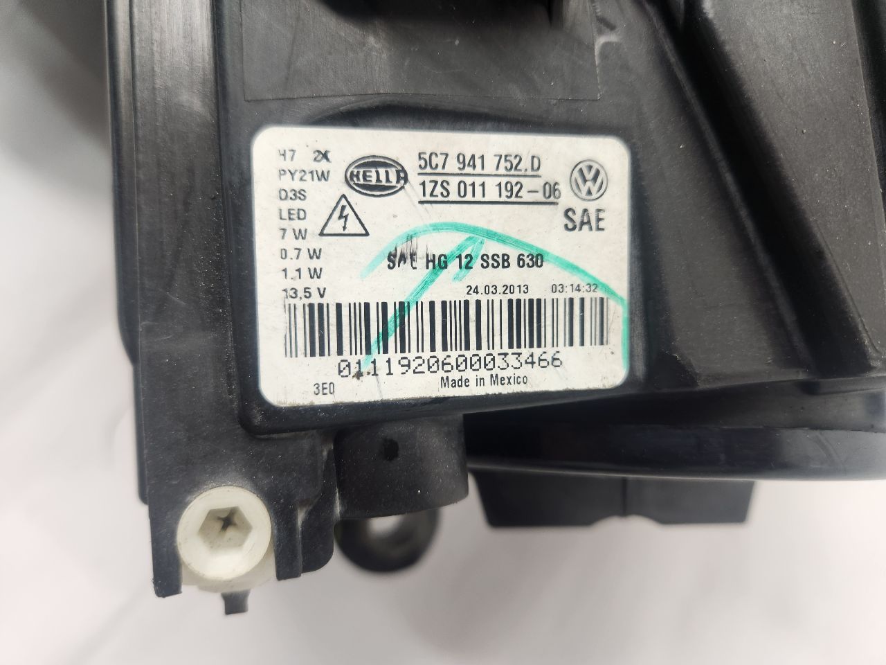 2013 VOLKSWAGEN JETTA Right HEADLAMP ASSEMBLY - 476830 — photo 3