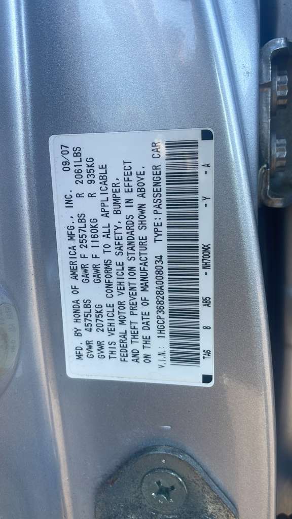 2008 HONDA ACCORD POWER STRG ASSEMBLY - 477360 — photo 4